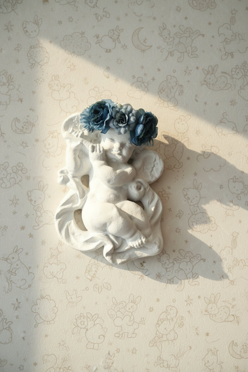 Figura decorativa religiosa Angelito Flautista - Regalo de Bautizo o Primera Comunión