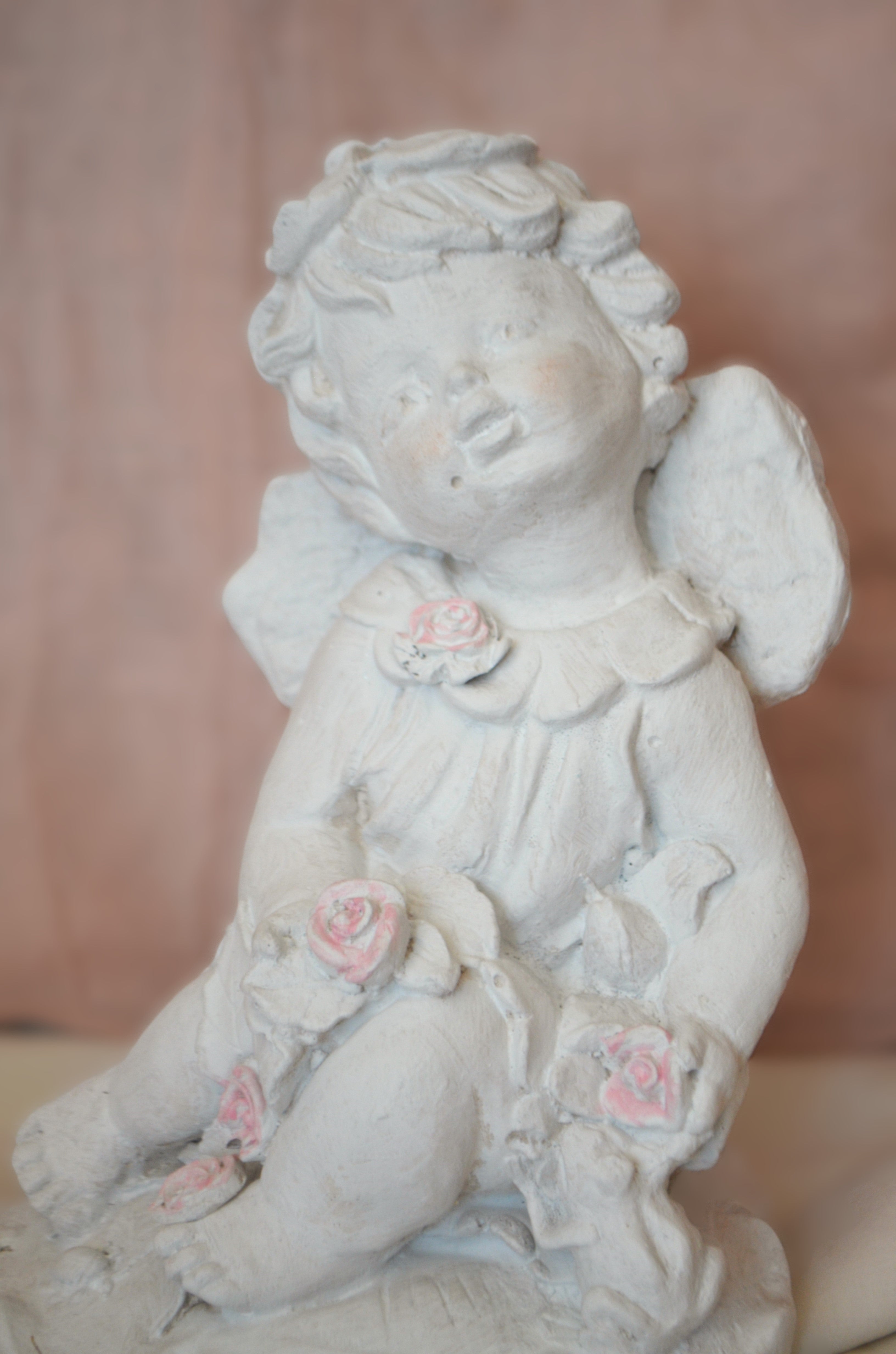 Figura decorativa Ángel de las flores - Regalo de Bautizo y Primera comunión