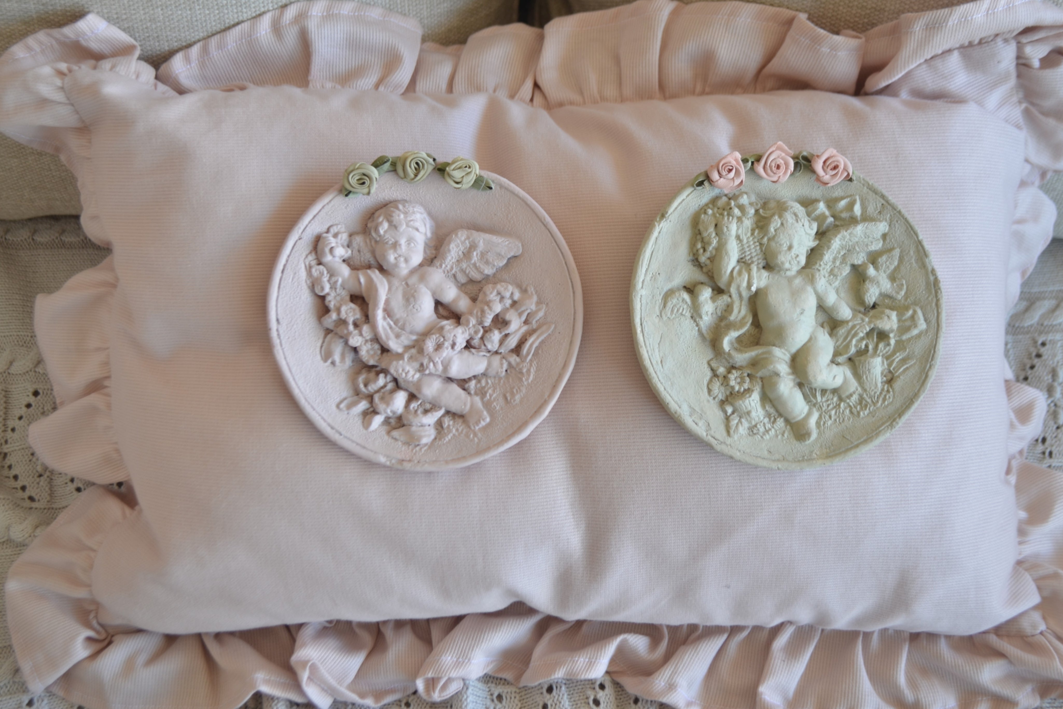 Duo Querubines rosa y beige