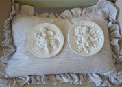 Figuras religiosas decorativas : Juego de 2 angelitos Blanc - Regalo Bautizo y Primera Comunión