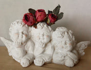 Figura religiosa y decorativa 3 querubines decorados con flores preservadas Lily Garden & deco