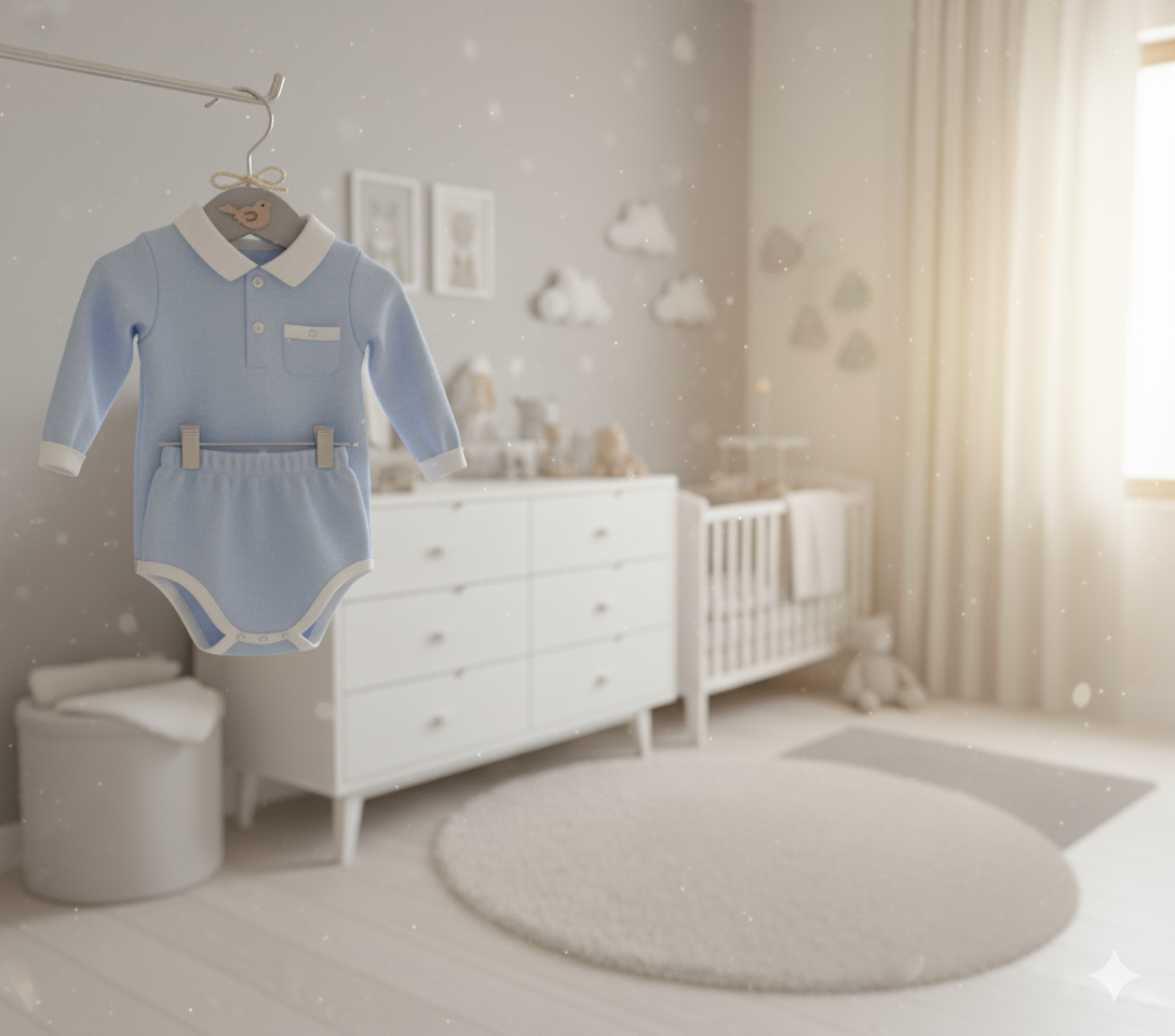 Habitación de niño con  ganchos de madera gris estilo vintage decorados con figuras de madera Lily Garden & deco 