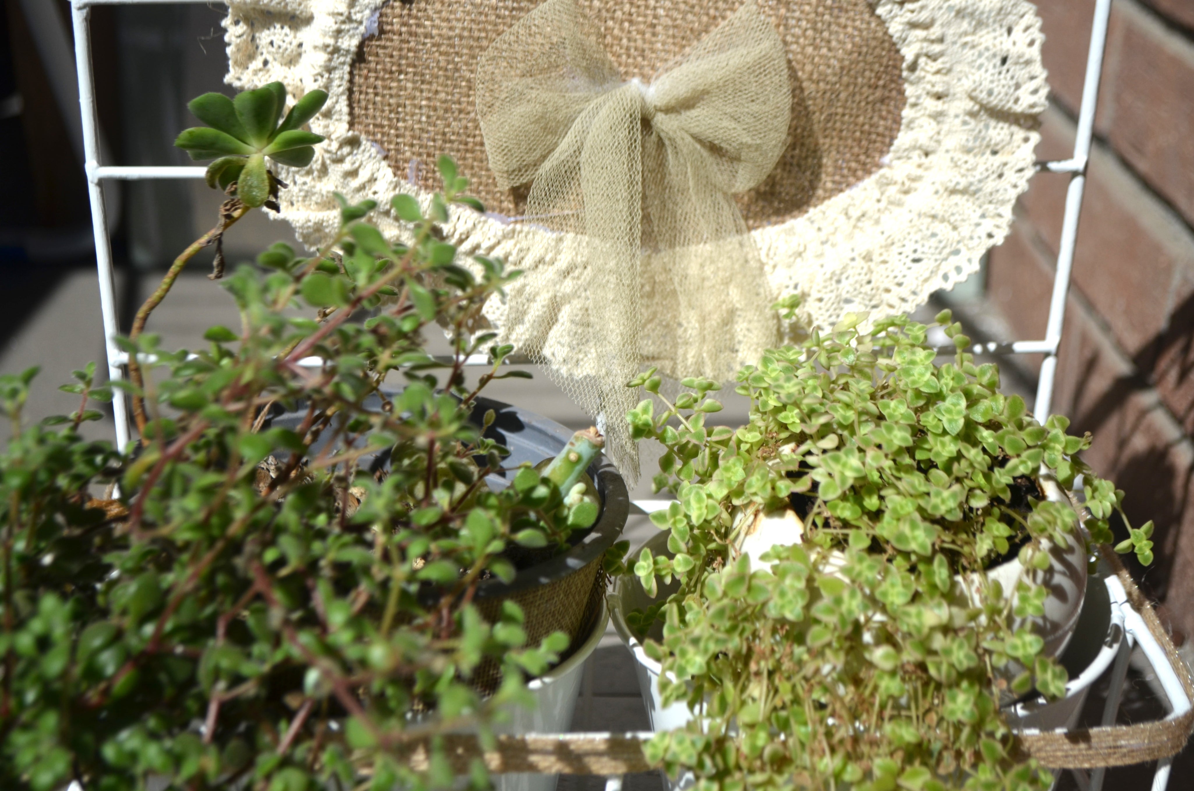 Portamacetero Les Fleurs blanco y beige