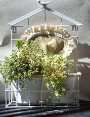 Portamacetero Les Fleurs blanco y beige