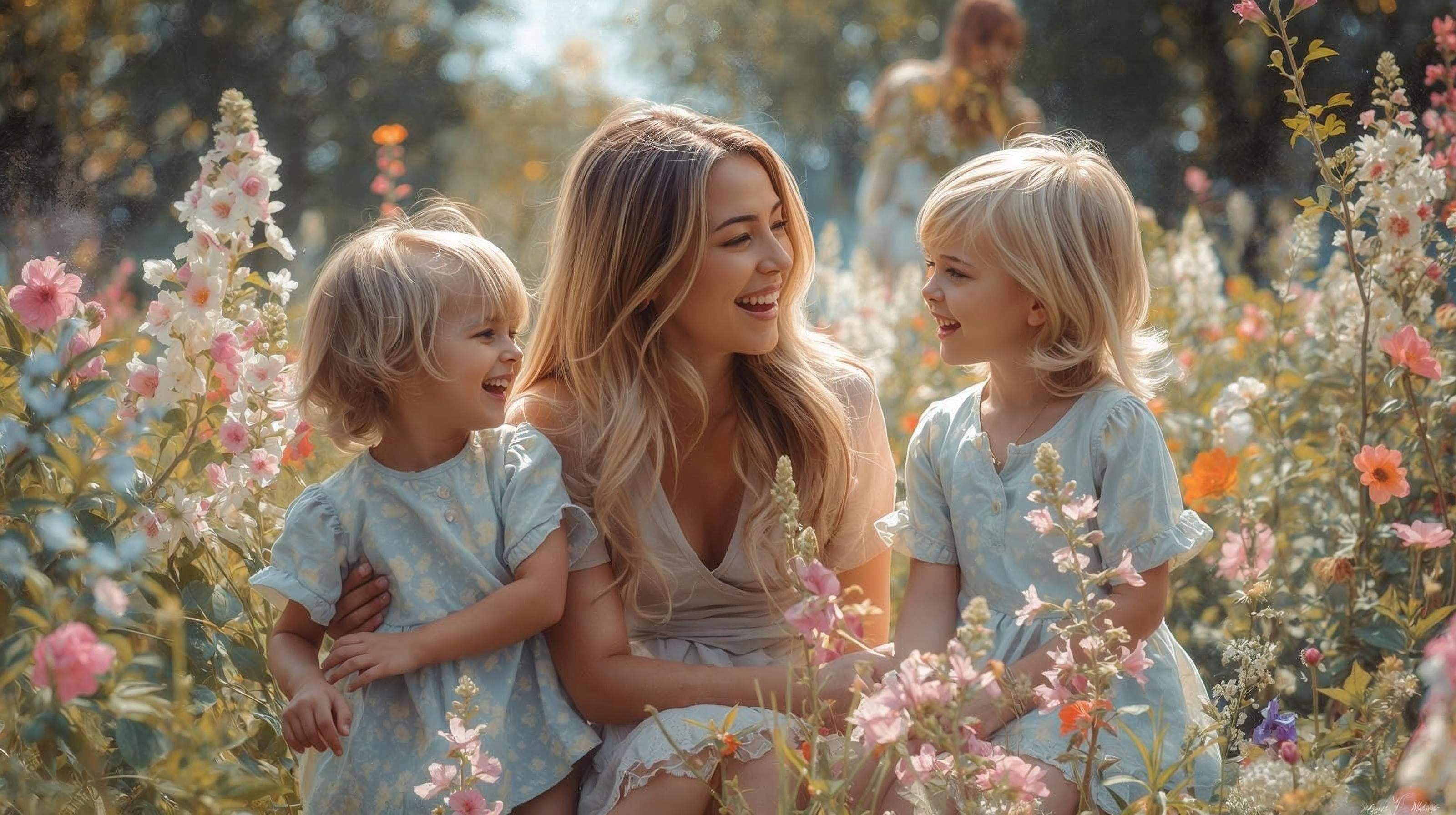 Una_mama_con_ninos_pequenos_conversando_en_el_jardin_dia_luminoso_colores_claros.jpg